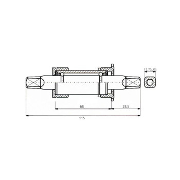Neco monoblokk 115 mm BSA JIS acél/műanyag fekete