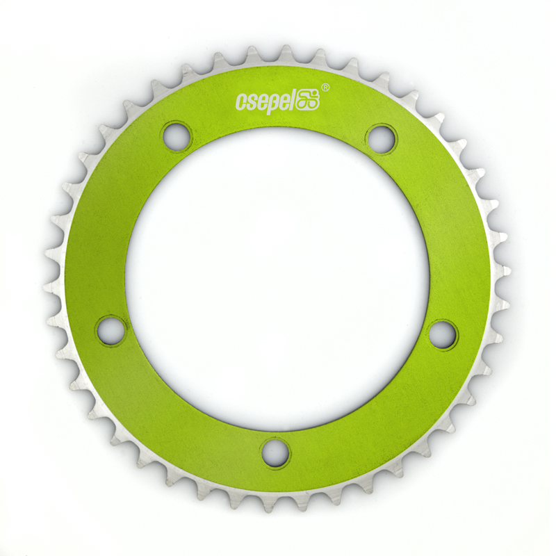 csepel-aluminium-lanctanyer-42t-130mm-zold
