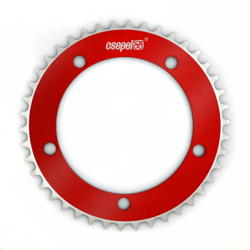 Csepel alumínium lánctányér 42T 1/8" 130 mm piros