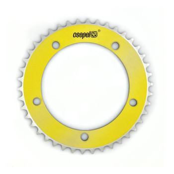 Csepel alumínium lánctányér 42T 1/8" 130 mm sárga