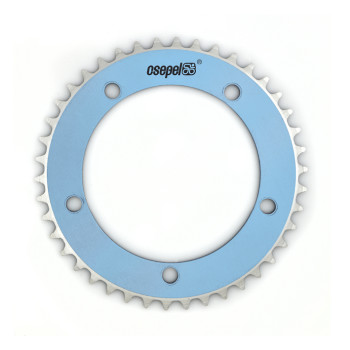 Csepel alumínium lánctányér 44T 1/8" 130 mm festett babakék