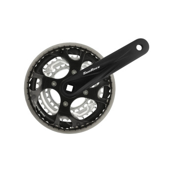 SunRace FCM300 alumínium hajtómű 170 mm 28/38/48T fekete/ezüst