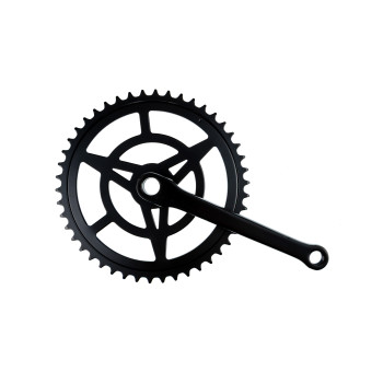 Kerékpár hajtómű acél 170 mm 46 fogas ékes fekete FL-005
