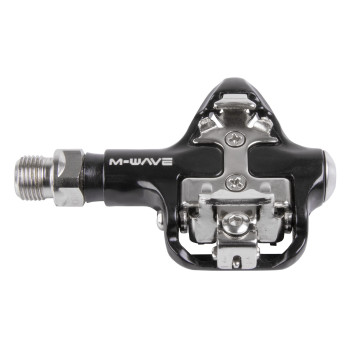 Pedál 9/16" spd clipless alu m-wave drag-r2 - crmo tengely fekete