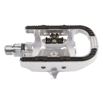 Pedál 9/16" spd & non-slip alu m-wave drag-t2 - crmo tengely ezüst