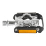 Pedál 9/16" spd & mtb alu m-wave peasy - crmo tengely ezüst / fekete