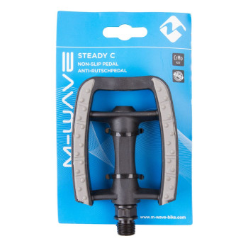 Pedál 9/16" non-slip műanyag m-wave - crmo tengely golyós + prizma fekete / szürke