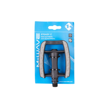 Pedál 9/16" non-slip műanyag m-wave - crmo tengely golyós + prizma fekete / szürke