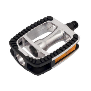 Pedál 9/16" non-slip alu union sp-812 golyós + prizma ezüst / fekete