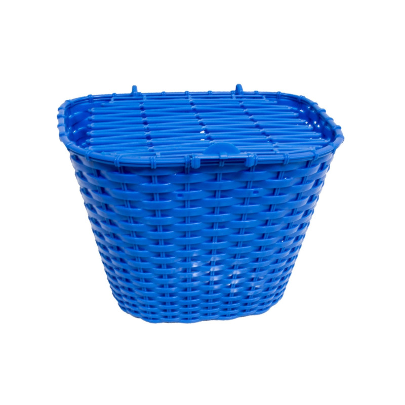Kosár első műanyag fedeles 36x29x25 cm + tartozék kék (30db/doboz)