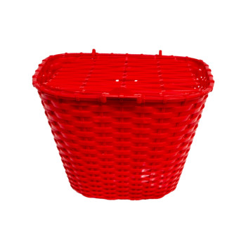 Kosár első műanyag fedeles 36x29x25 cm + tartozék piros (30db/doboz)