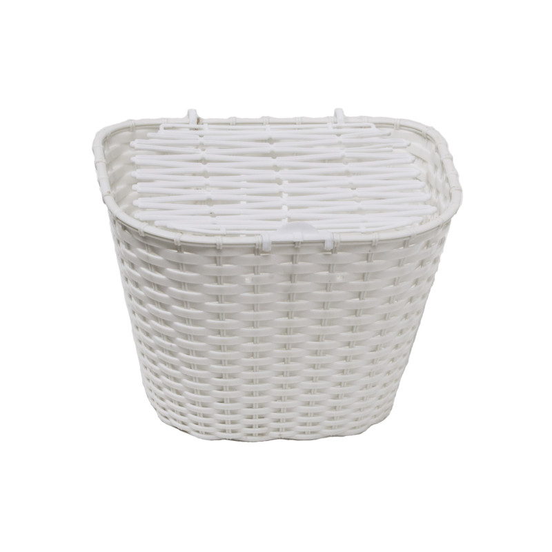Kosár első műanyag fedeles 36x29x25 cm + tartozék fehér (30db/doboz)