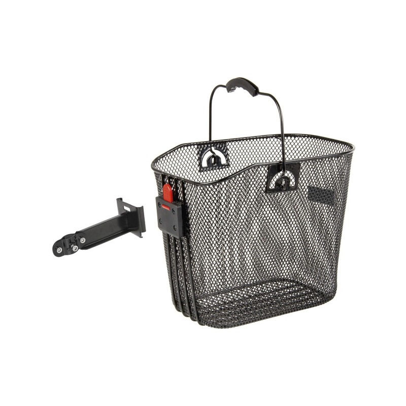Kosár első acél sűrűszövésű keskeny 25x21,5x31 cm + clip-on - m-wave fekete
