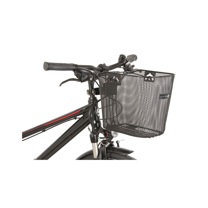 Kosár első acél sűrűszövésű keskeny 25x21,5x31 cm + clip-on - m-wave fekete