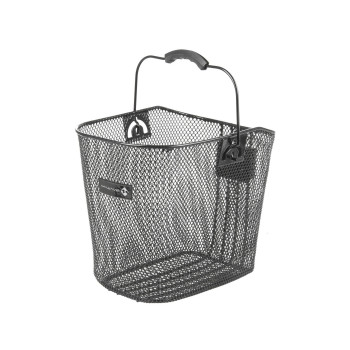Kosár első acél sűrűszövésű keskeny 25x21,5x31 cm + clip-on - m-wave fekete