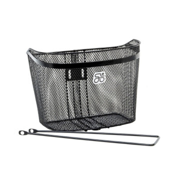 Kosár első acél sűrűszövésű csepel logós - 35x25x24 cm + tartozék fekete (20db/doboz)