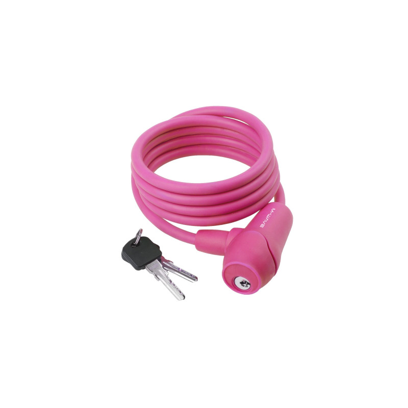 Zár spirál kulcsos 8 x 1500 mm szilikonos - m-wave pink