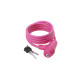 Zár spirál kulcsos 8 x 1500 mm szilikonos - m-wave pink