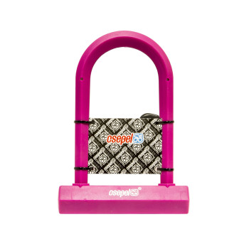 Zár u-lakat kulcsos 14 x 186 x 260 mm szilikonos - csepel pink