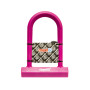 Zár u-lakat kulcsos 14 x 186 x 260 mm szilikonos - csepel pink
