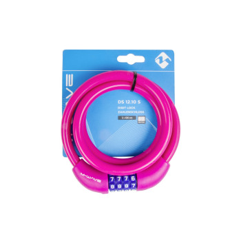 Zár spirál számkombinációs 12 x 1000 mm szilikonos - m-wave pink