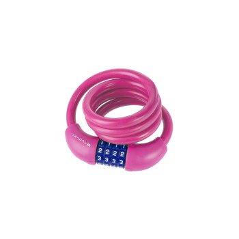 Zár spirál számkombinációs 12 x 1000 mm szilikonos - m-wave pink