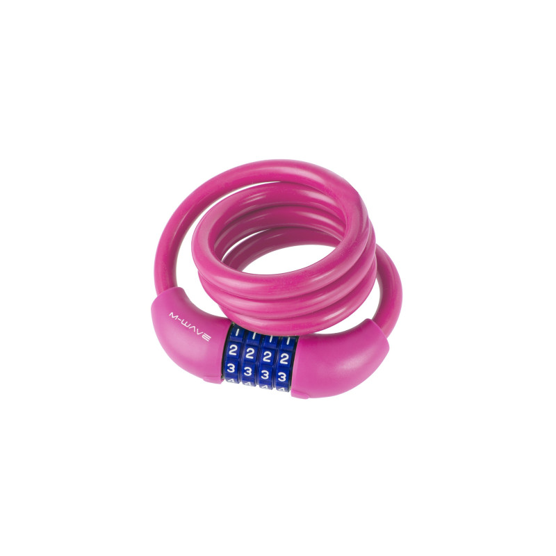 Zár spirál számkombinációs 12 x 1000 mm szilikonos - m-wave pink