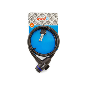 Zár spirál kulcsos 12 x  800 mm - csepel fekete (15db/doboz)
