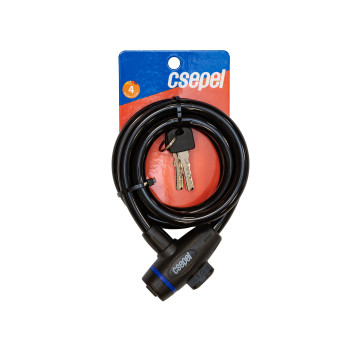 Zár kábel kulcsos 12 x 1200 mm - csepel fekete (15db/doboz)