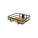 Csomagtartó első acél/fa ventura - 340x410 mm / max 18 kg fekete / barna
