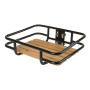 Csomagtartó első acél/fa ventura - 340x410 mm / max 18 kg fekete / barna
