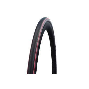 Schwalbe Lugano II HS471 700x25C (25-622) / 28x1,00 külső gumi fekete piros csíkkal