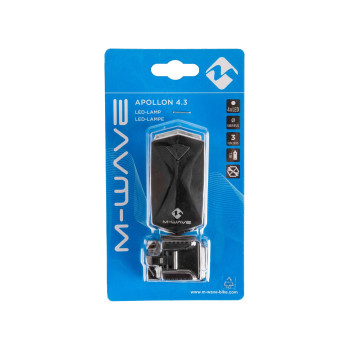 Lámpa első elemes 4 led m-wave apollon 4.3 (tartóval) fekete