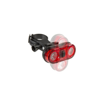 Villogó hátsó elemes 2led m-wave helios 2.3 - 2x0.5w (tartóval) piros