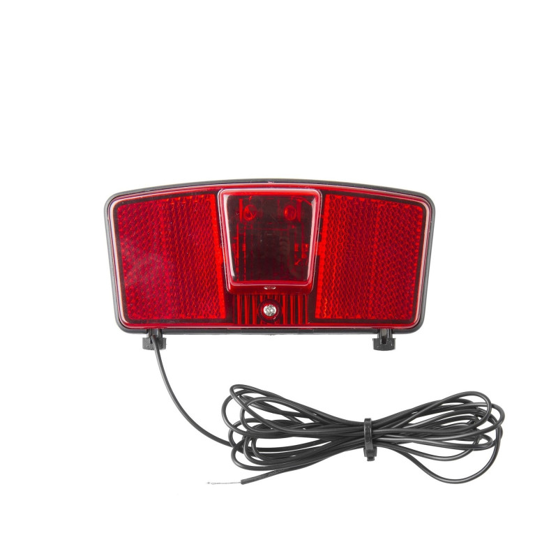 Lámpa hátsó dinamós 2 led csomagtartóra (vezetékkel) piros