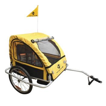 Utánfutó gyermekszállító alu m-wave - összecsukható 20" (max 20kg) sárga / fekete