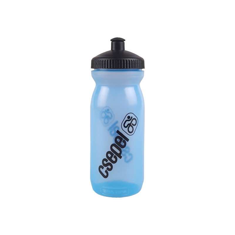 Kulacs műanyag 600ml csepel - transzparens kék (bpa mentes) fekete