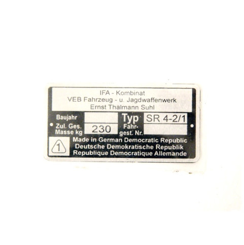 Típustábla SIMSON STAR SR4-2/1