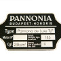 Típustábla PANNÓNIA TLF-250