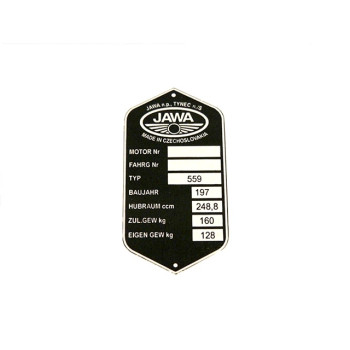 Típustábla JAWA 559 PANELKA-250