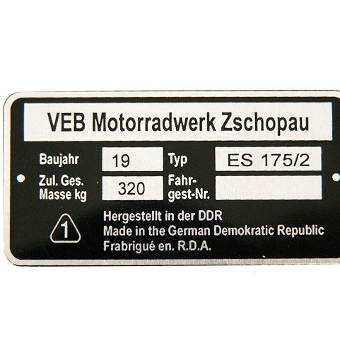 Típustábla MZ ES TROPHY-175/2