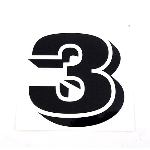 Matrica rajtszám "3" Matrica rajtszám "3"