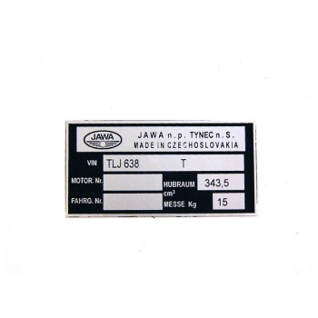 Típustábla JAWA 638-350