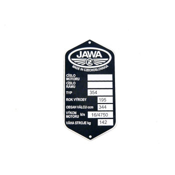 Típustábla JAWA 354 KYWACKA-350