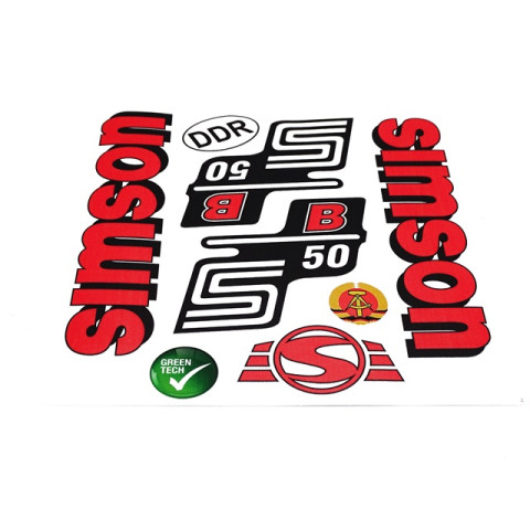 Matrica készlet B piros SIMSON S50