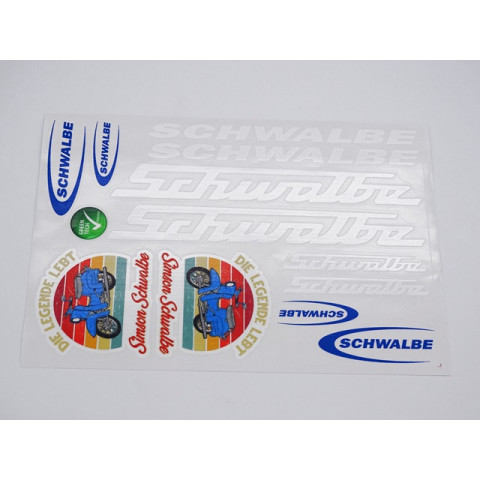 Matrica készlet fehér-kék SIMSON SCHWALBE KR51/1